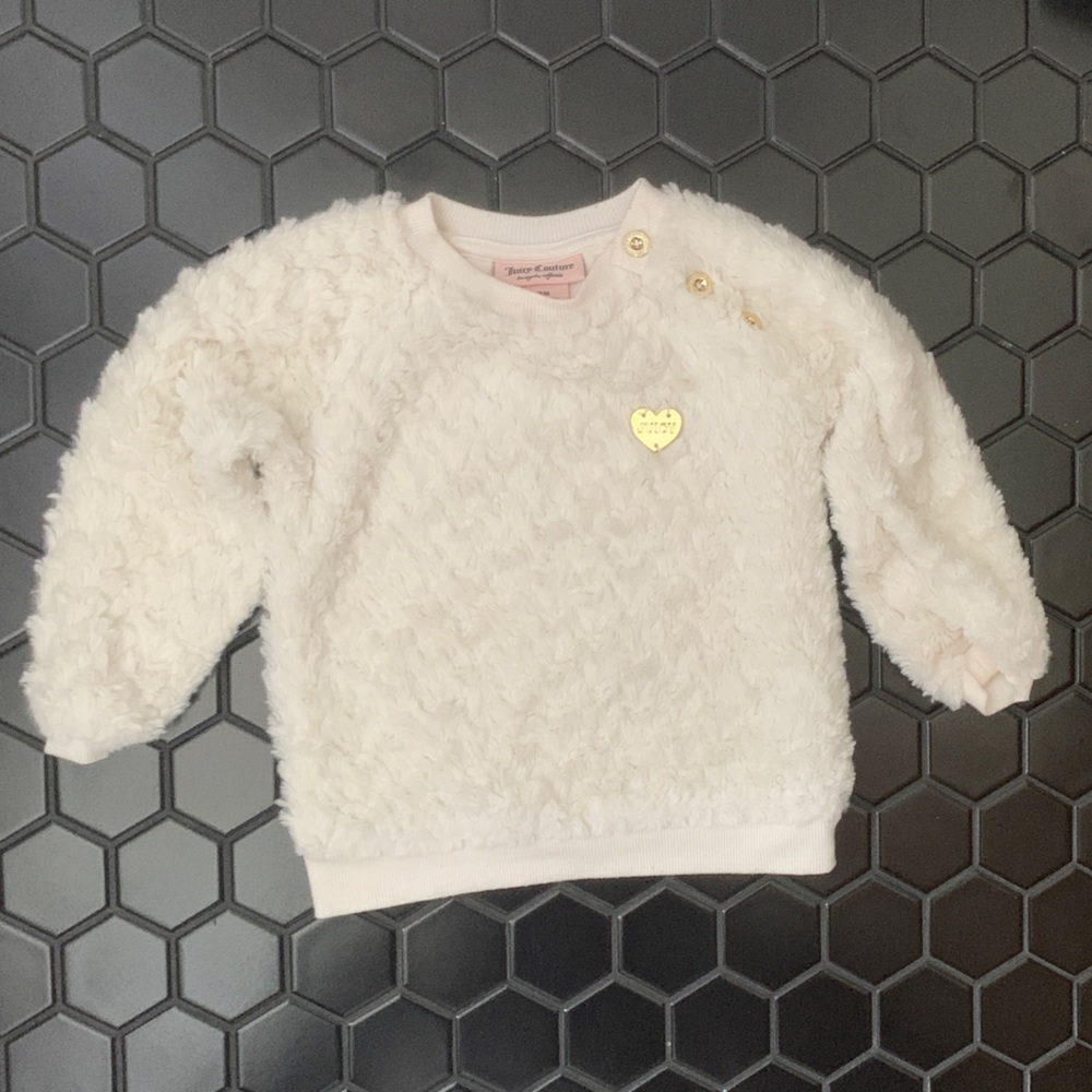 Juicy Couture Fuzzy Cream Kids Sweater